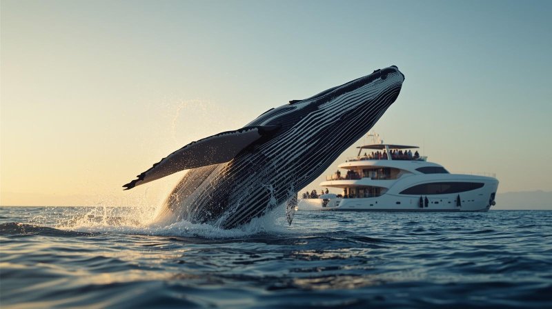 whale jumping